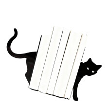 Metal Books Stand Elegant Bookends Bookshelfs Table-thin cat