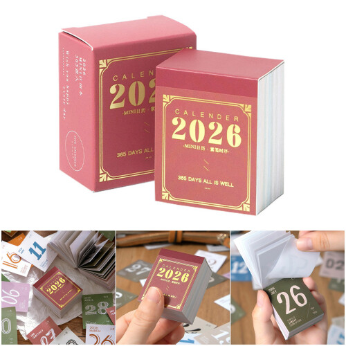 Ruimtebesparend 2026 Tiny Bureaukalender 365 Dagen 2