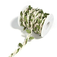 Artificial Vine Leaves 5 Yards Per Roll Beige, Braided Cords, Rattan Garland