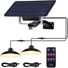 Solar-Pendelleuchten, Hochleistungs-LEDs für optimale Außenbeleuchtung, wasserdicht (IP65) und Dämmerungssensor, inklusive Fernbedienung, 2 Stück