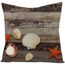 Pillow Protector 40 x 40 cm, Grey Linen Pillow Case with Starfish Handle, Soft Fabric, Decorative Design
