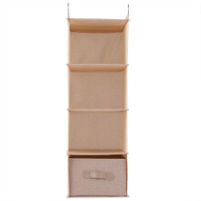 Organizzatore portaoggetti sospeso, mensole sospese per armadio, organizer per armadio a 5 livelli con cassetto rimovibile, organizer per vestiti