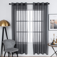 Dekorative Gardinen fürs Wohnzimmer, transparente Gardinen mit Ösen, beige Voile-Paneele, lichtdurchlässige Fenstergardinen für Schlafzimmer und