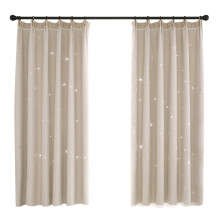Hollow Star Design Curtain for Bedroom, Double Layered Curtain with Grommets Room Darkening Fabric Thermal Insulated Romantic Decor Window Curtains fo