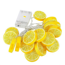 Dekoracje Sunny Vibes, letnie lampki ogrodowe z plasterkami cytryny, łączone lampki choinkowe do użytku wewnątrz i na zewnątrz (2,5 m)