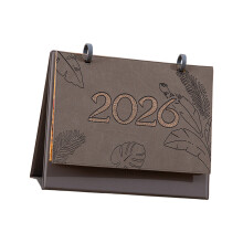2026 Mini Maandelijkse Desktop Kalender Dagelijks-Donkergrijs