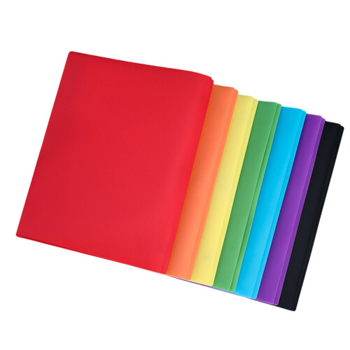 Set van 7 verschillende kleuren plastic mappen A4-formaat