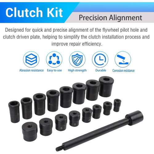 17 Piece Universal Clutch Alignment Tool Kit for Precise Automotive Installation 1