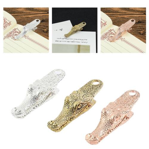 Unique Alligator  Bookmarks Clip With Antique-Ancient Gold L 2