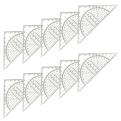 10Pcs Multifunction 2-in-1 180 Degree Protractors with Set-C