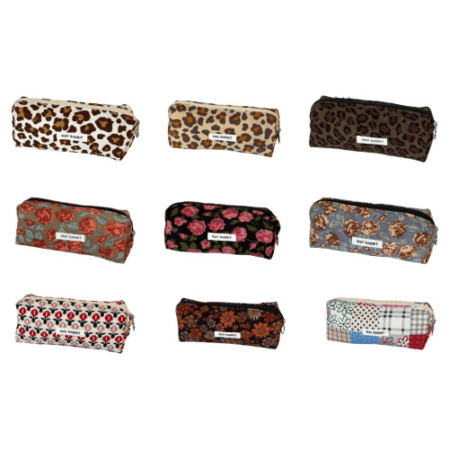 Large Capacity Corduroy Pencil Case For Students Makeup-6 1