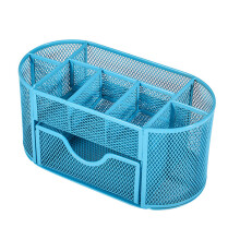 Strong 9 Framework Desk Storage Metal Planner For Pencils-Blue
