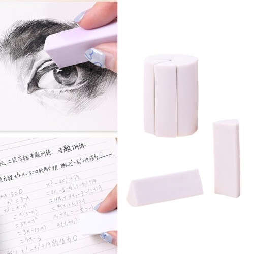 Triangular Erasers Bulk Set Vibrant Colors-Rainbow color 1