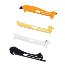 Student Essential 4pcs Animal Theme metal Rulers Double Partial