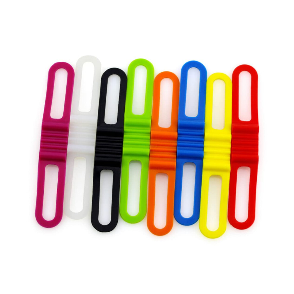 8Pcs Silicone Bike Phone And Flashlight Mount Straps With Nonslip Adjustable Waterproof Design 9189345589331