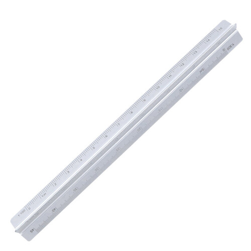 Measuring Ruler Triangular Scale Tool 15cm/30cm-silver 15cm