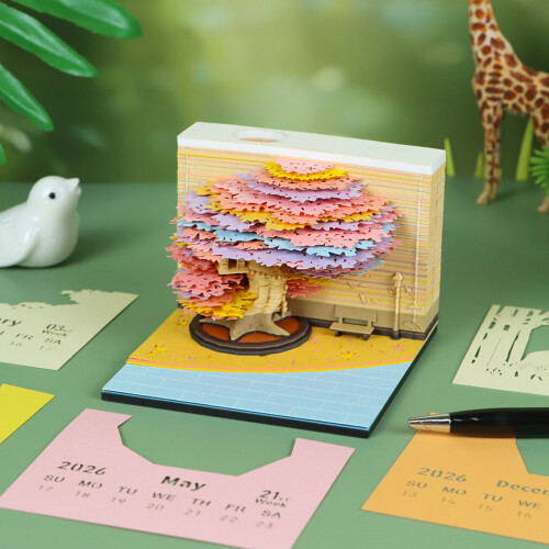 Weekly Planner With 3D Paper Craft Spring Landscape For-winter 2