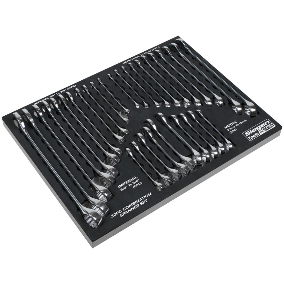 Sealey Siegen 32Pc Combination Spanner Set - Metric/Imperial - S01239