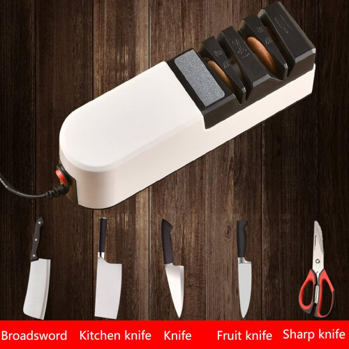USB Electric Knife and Scissors Sharpener with Speed Grinding for Kitchen and Home Use 1