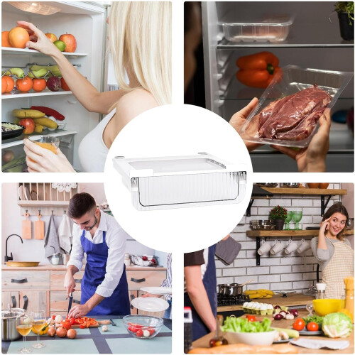 Fridge Organisers Large, Clear Plastic Fridge Drawer Organiser, Stackable Storage Container for Refrigerator, BPA-Free 1