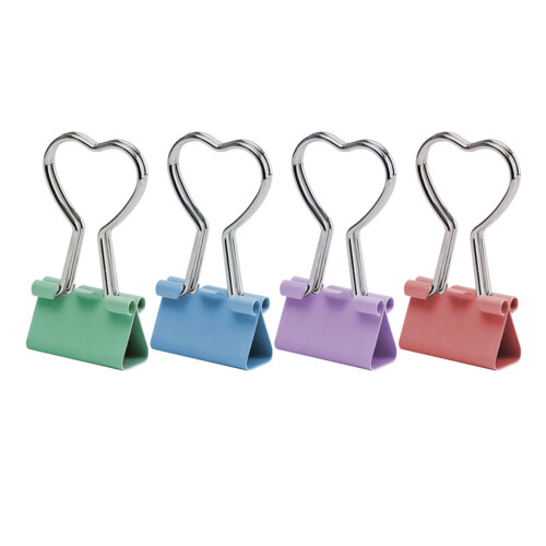 40 Pcs Heart Shape Binder Clips Paper Clips Foldback Clips-Pink 1