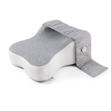 Knee Pillow for Side Sleepers with Memory Foam, Dual Leg Grooves and Adjustable Strap for Sciatica Relief