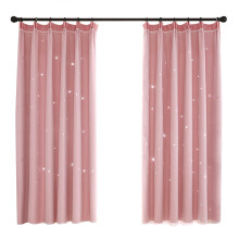 Hollow Star Design Curtain for Bedroom, Double Layered Curtain with Grommets Room Darkening Fabric Thermal Insulated Romantic Decor Window Curtains fo