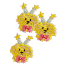Cute Dog Iron On Patch Yellow Maltese Cartoon Puppy Embroidered Applique for Clothes Bags Hats 3PCS