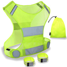 Reflektierende Weste mit reflektierenden Streifen, hohe Sichtbarkeit für sichere Outdoor-Aktivitäten, leicht und atmungsaktiv für hohen
