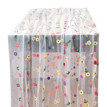 Embroidery Flower Table Runner 72 Inch Spring Floral Tulle Table Runner for Kitchen Dining Party Decor