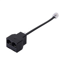 Phone Jack Splitter Two Way Telephone Cord Converter 12 Cm Length For Phone, Fax Machine, Modem, And DSL Equipment