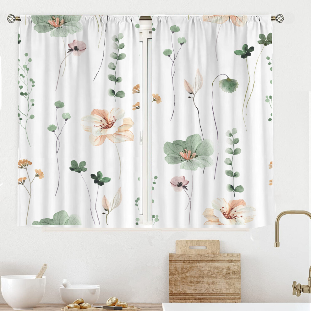 Privacy And Light Reduction Curtains For Kitchen Window, Thermal Insulated Sheer Borderless Digital Print Quality Fabric Drapes, Light Filtering Curta 9466005418799