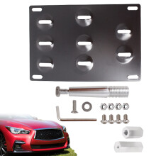 License Plate Mount Bracket with Tow Hook for Infiniti G37 Q50 Q60, No Drill, Vibration