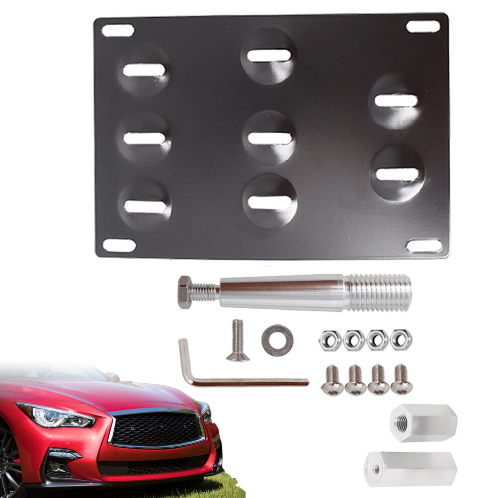 License Plate Mount Bracket With Tow Hook For Infiniti G37 Q50 Q60, No Drill, Vibration 9426802818260