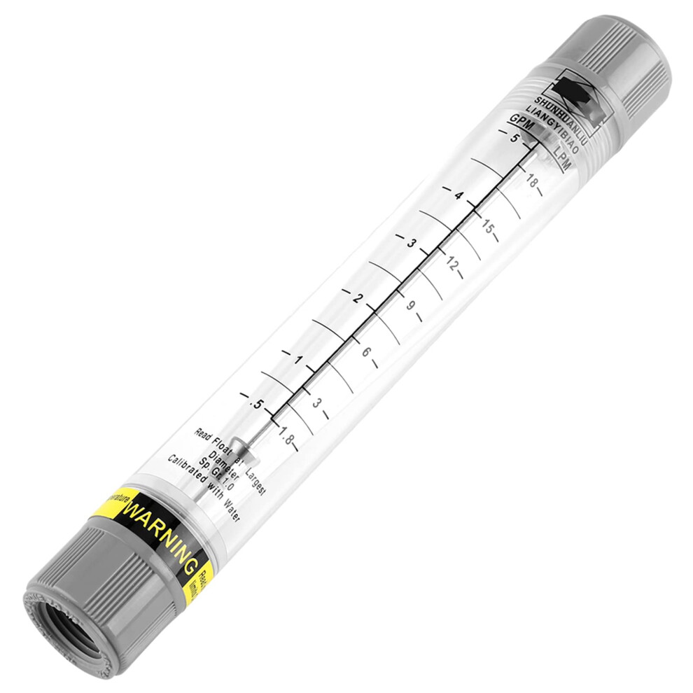 Tube Type Liquid Meter 0.5Â5 Gpm For Industrial Use, Vertical Installation, Plastic Construction, Durable Design 9001264943165