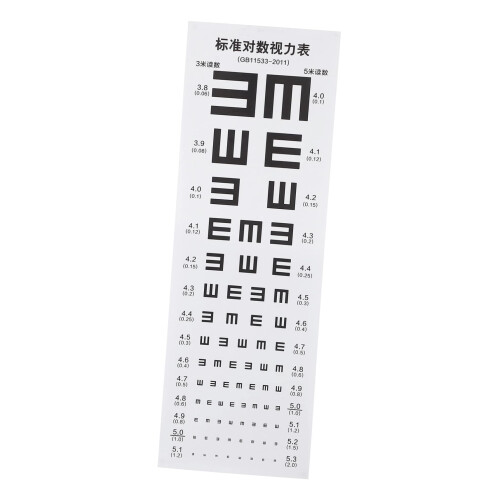 Eye Chart Visual Testing Chart Thick PVC Material Waterproof Print E Two Standards For Home School Small Hospital