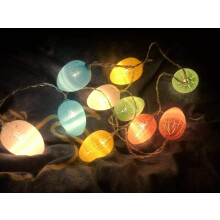 Easter Decor String Lights, Low Voltage Multicolor Crack Egg Lamps for Indoor Outdoor Use, Battery Operated Easy Install, Pastel Colored Soft Glow for