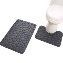 Covoraș de baie super moale cu design pietruit, covor de baie din spumă cu memorie, absorbant de apă, flanel din microfibră, antiderapant, pentru