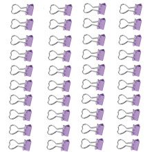 40 Pcs/Set Heart Shape Binder Clips Paper Clips-Purple