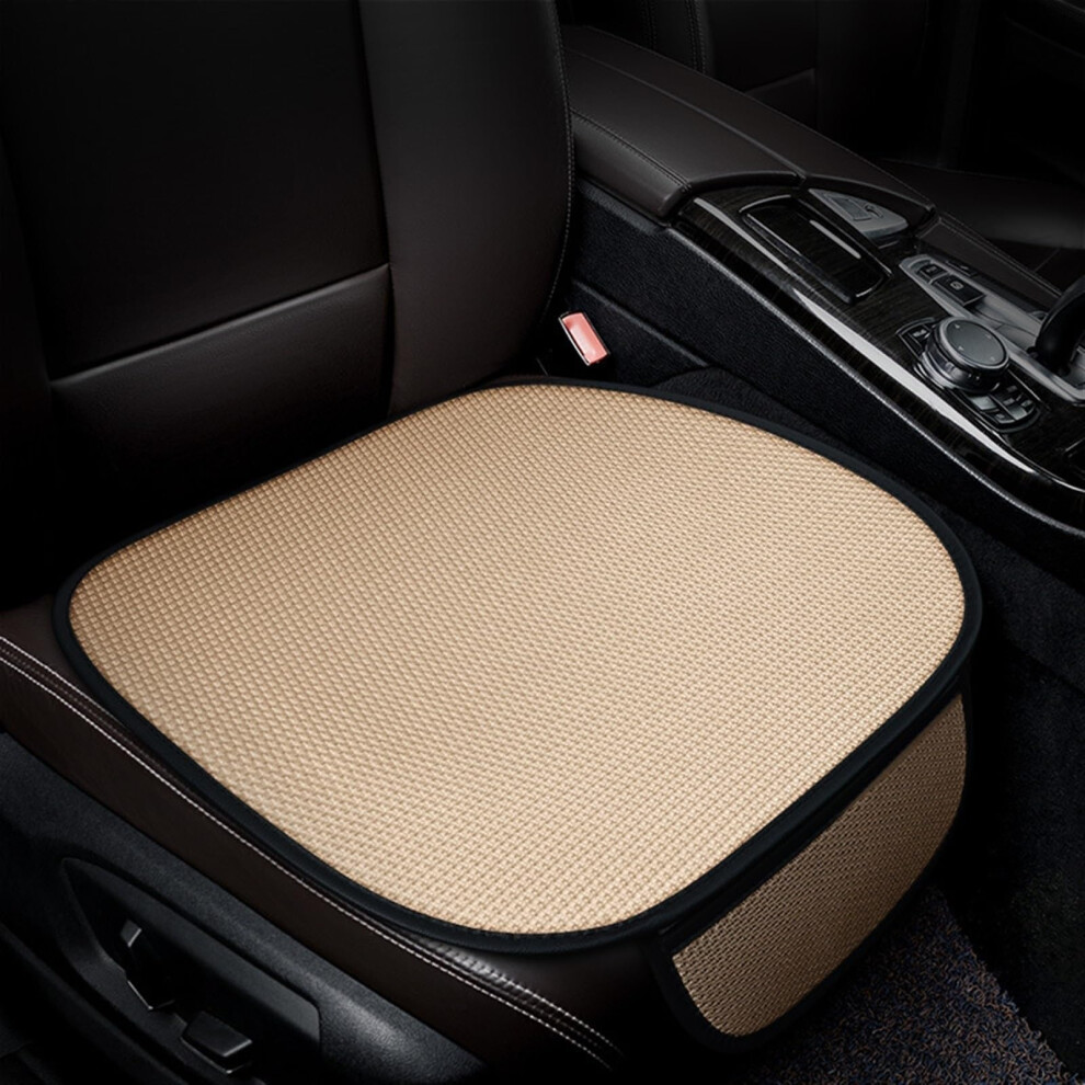 Car Seat Cushion Breathable Ice Silk Nonslip Four Seasons Universal Seat Cover With Pocket Beige 9001264943592