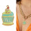 Pendentif en émail lisse en forme de crème-Glace à l'orange 3