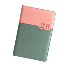 Tagesplaner 2026, 360 Seiten, Softcover-Leder, akademischer-Rosa