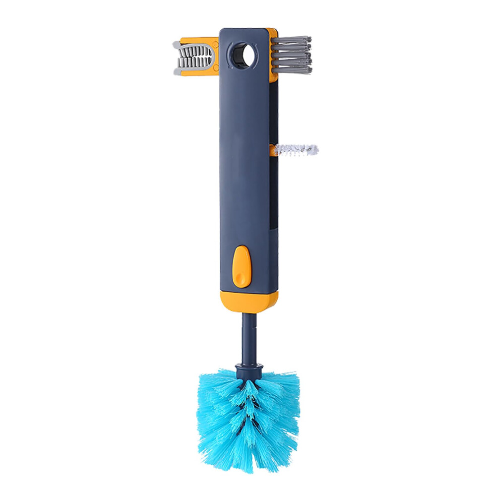 4 in 1 Baby Bottle Cleaning Brush with Extendable Long Handle and 4 Interchangeable Heads for Cups and Lids