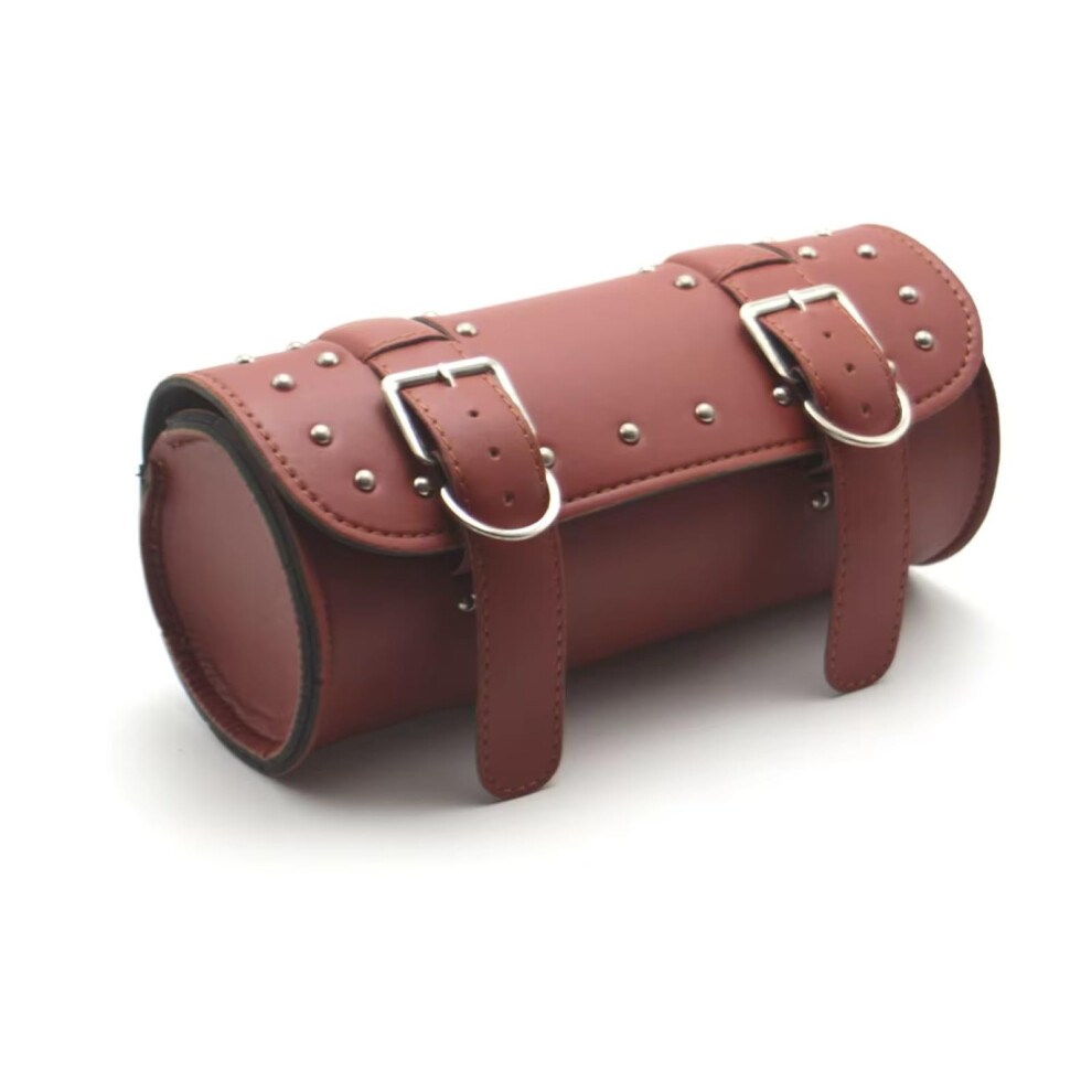 Waterproof Pu Leather Motorcycle Saddlebag With Quick Release Buckle And Handlebar Tool Bag Brown 9119770709011