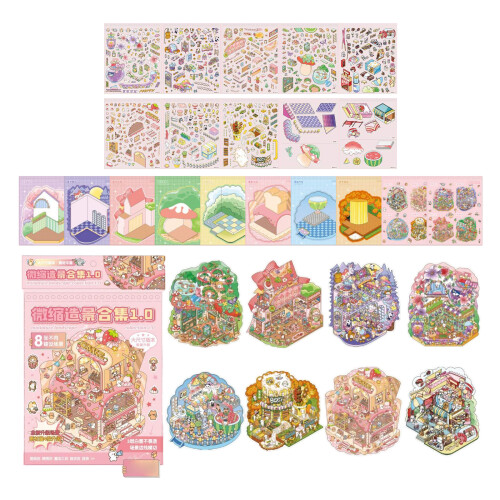 Regenbogeninsel-Szenen-Stickerbuch,-Regenbogeninsel