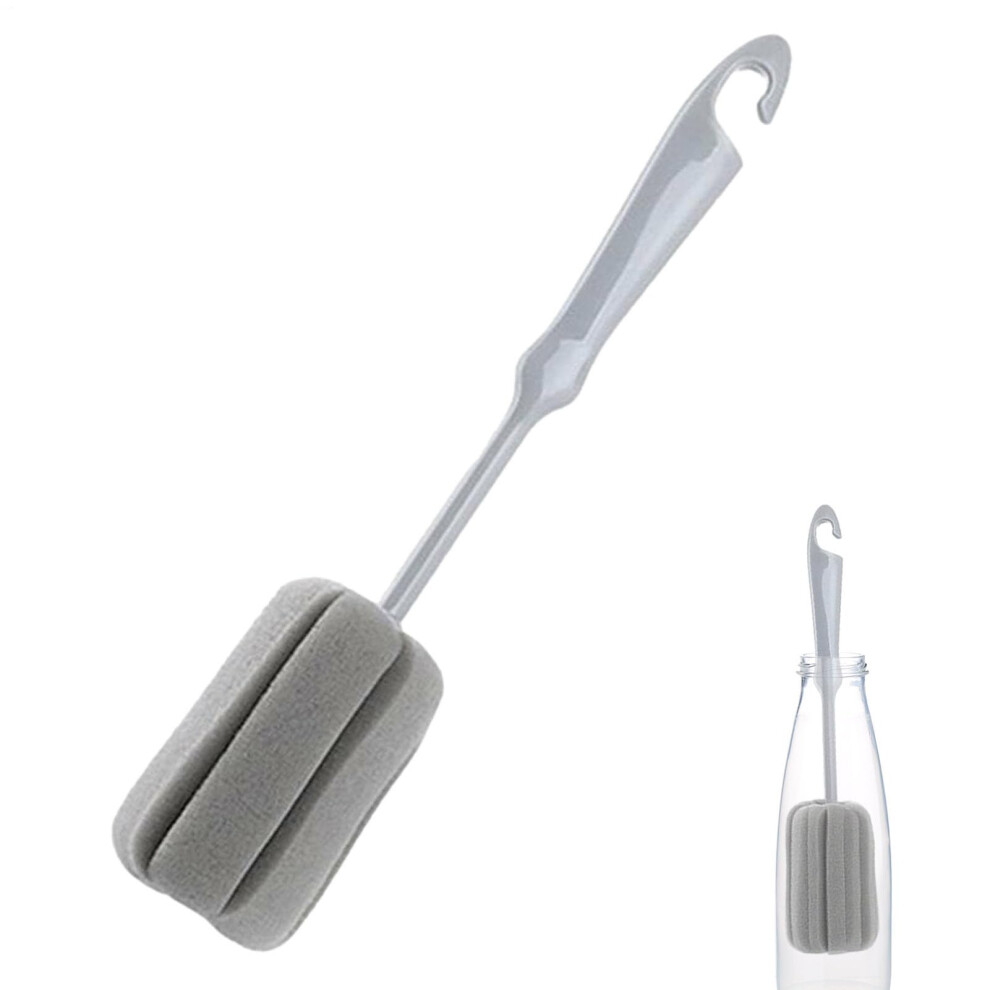 Bottle Brush with Long Handle Soft Sponge Head for Scratch Baby Bottles Cups and Glasses