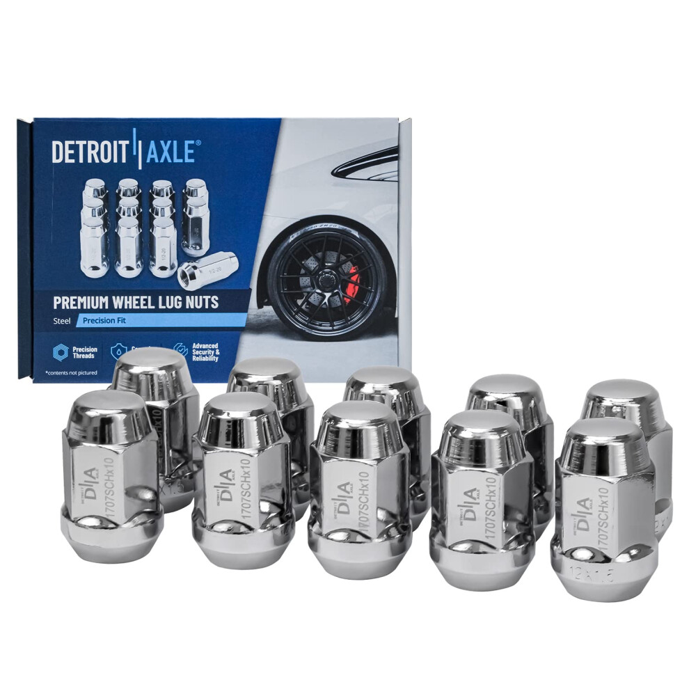 Set Of 10 Chrome Wheel Lug Nuts 12X1.5 For Chevrolet S10 Gmc Jimmy Secure Wheel Fitment 9001264945138