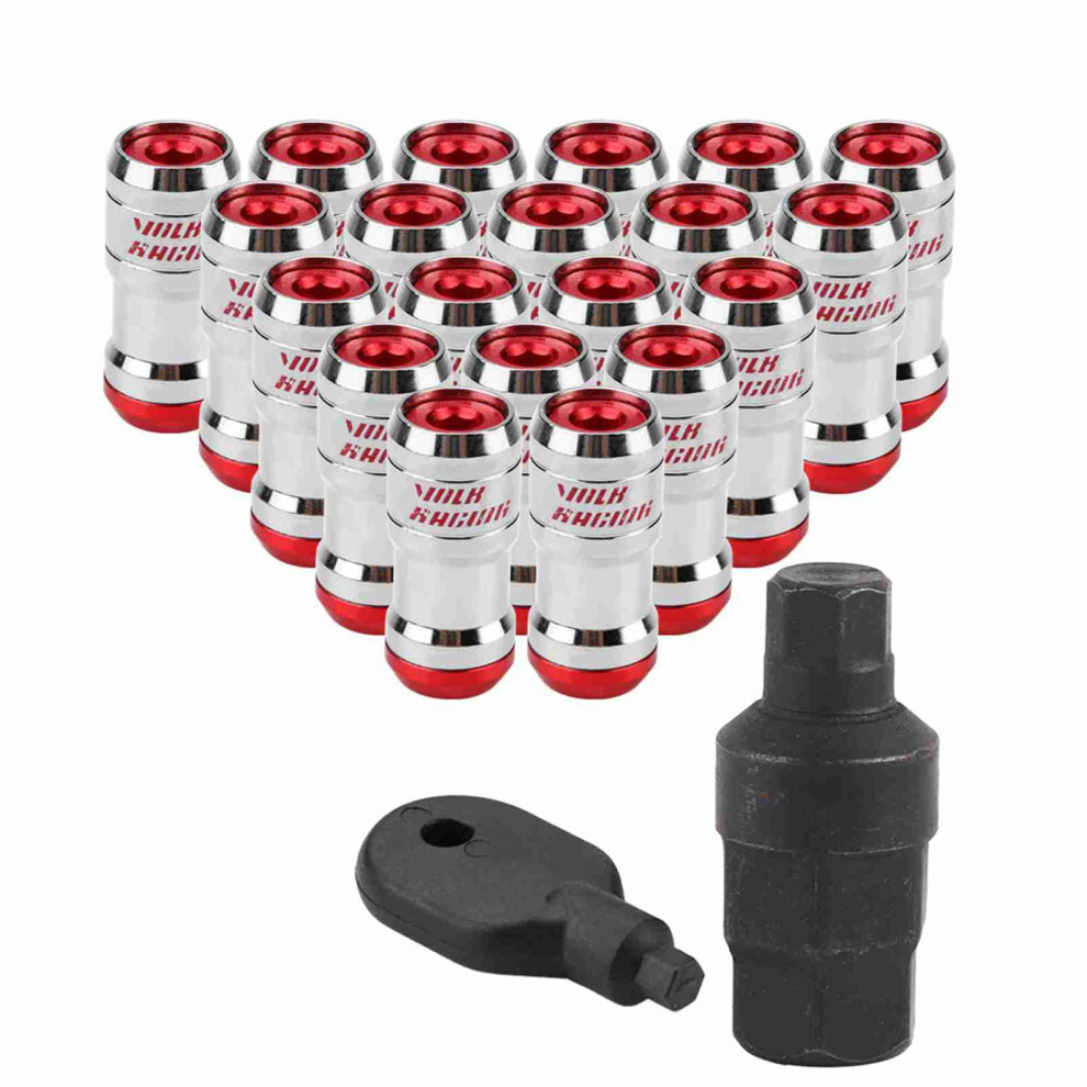 M12x1.5 Racing Lug Nuts 60 Degree Taper Cold Forged Steel For Aftermarket Wheels Red 9001264945855