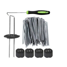 150 Heavy Duty Galvanized Garden Stakes and Landscape Staples for Weed Barrier and Artificial Grass