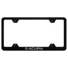 Black Stainless Steel License Plate Frame for Acura Rust Resistant with Screw Caps